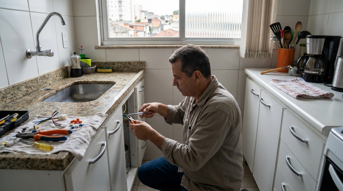 Eletricista instalando torneira eletrica em Sete Lagoas‑MG