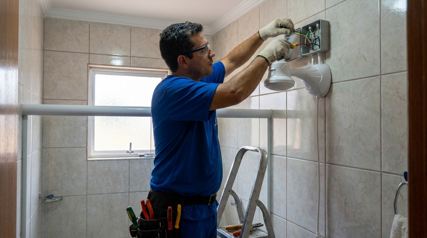 Instalacao de chuveiro eletrico profissional em Sete Lagoas‑MG