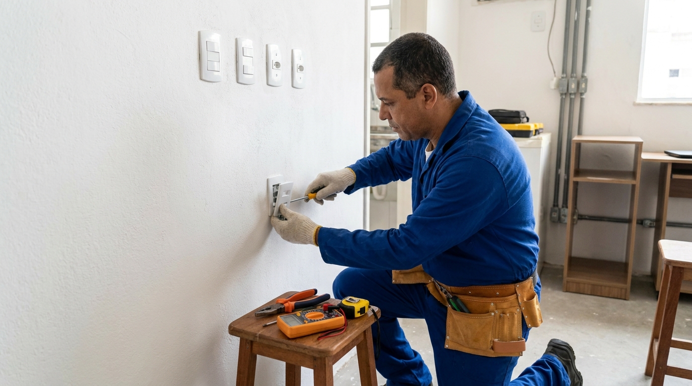 Instalacao de tomada e interruptor profissional em Sete Lagoas‑MG