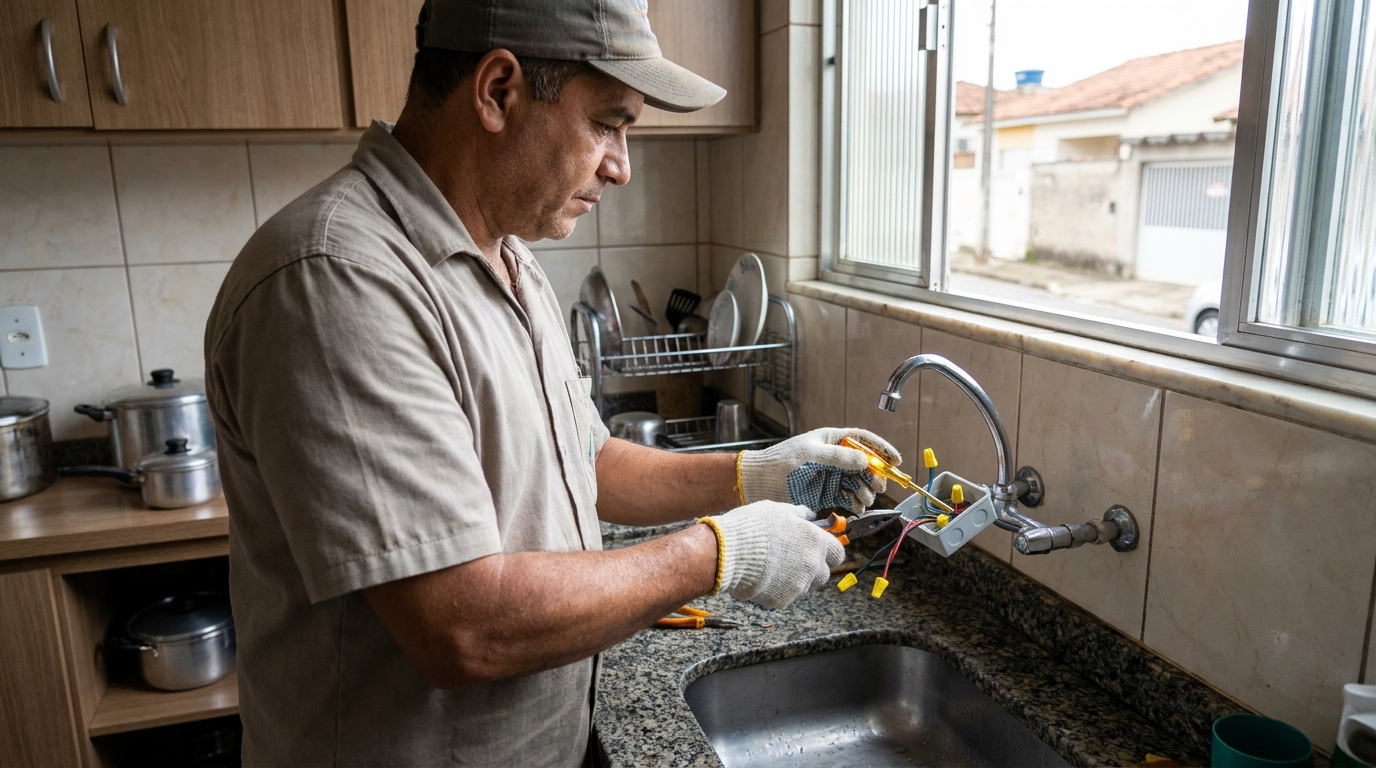 Instalacao de torneira eletrica profissional em Sete Lagoas‑MG