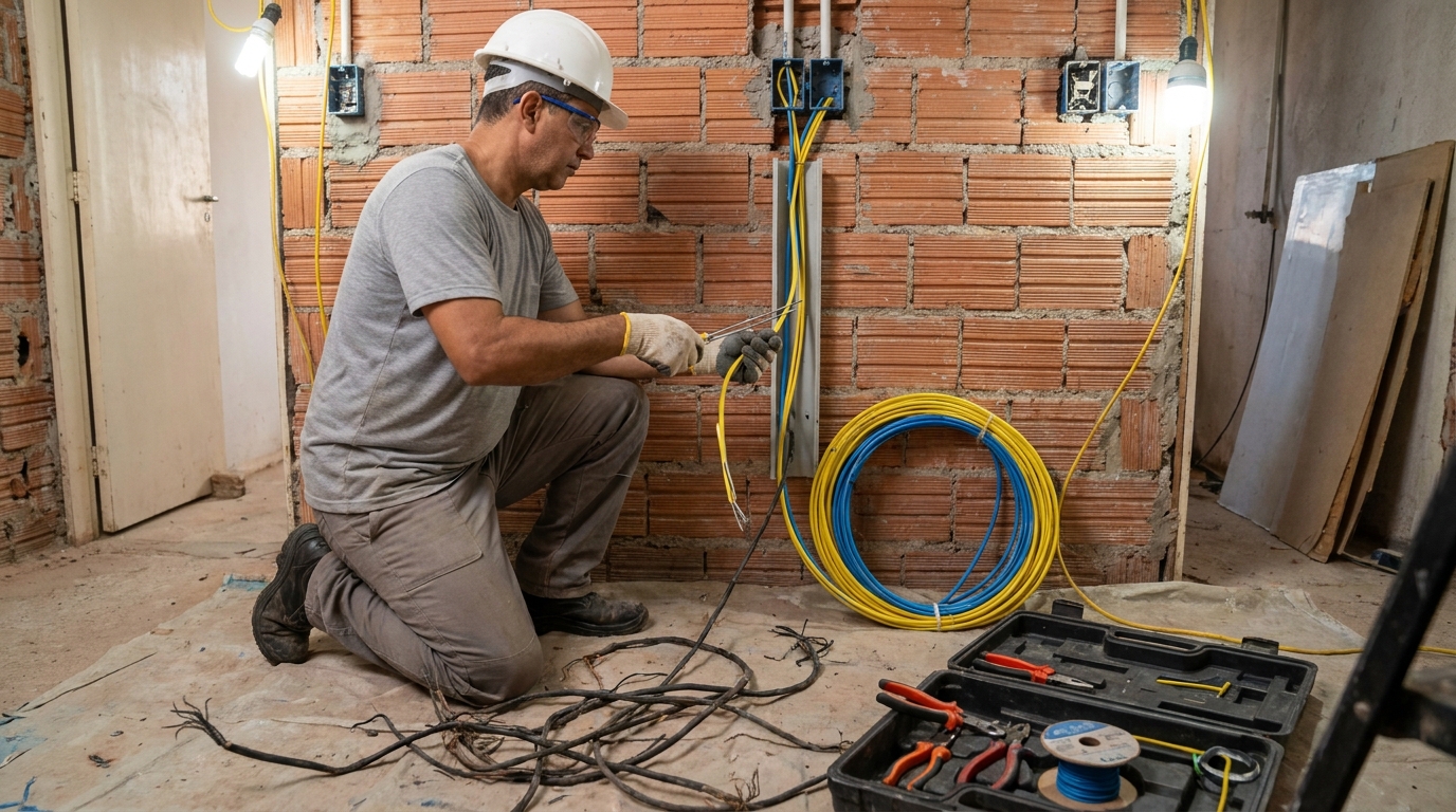 Troca de fiacao eletrica residencial em Sete Lagoas‑MG